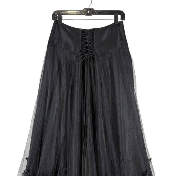 Punk Rave Black Lace Full Steampunk Goth Long Corset Skirt Women's Size Large - Picture 6 of 12